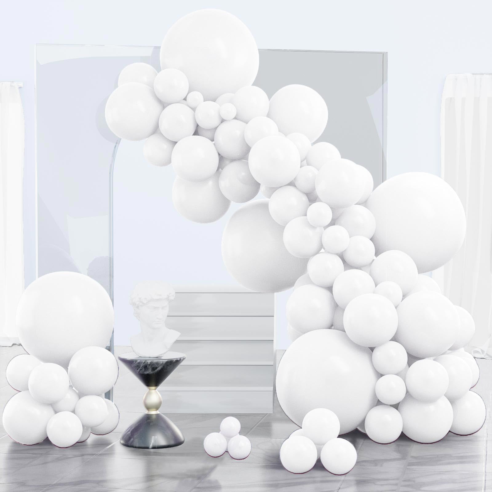 PartyWoo White Balloons